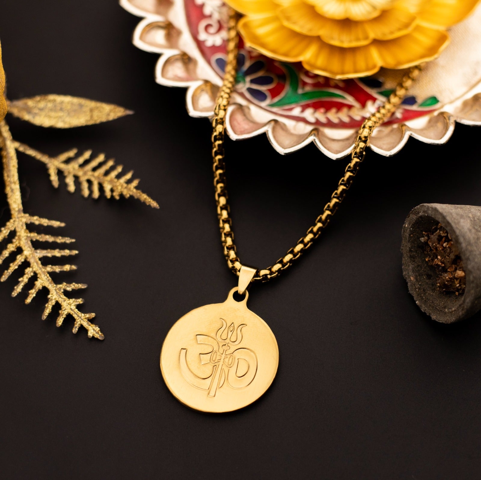 Sacred Lock Round OM Pendant