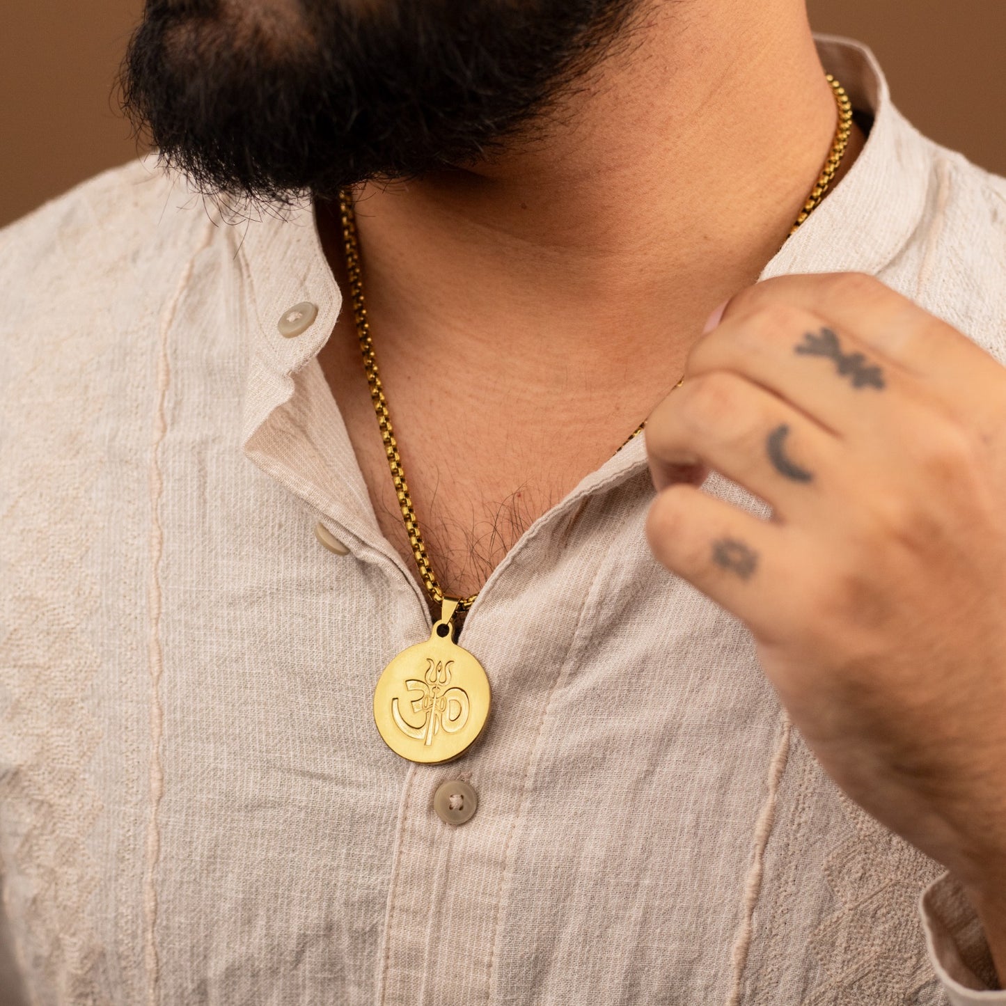 Sacred Lock Round OM Pendant