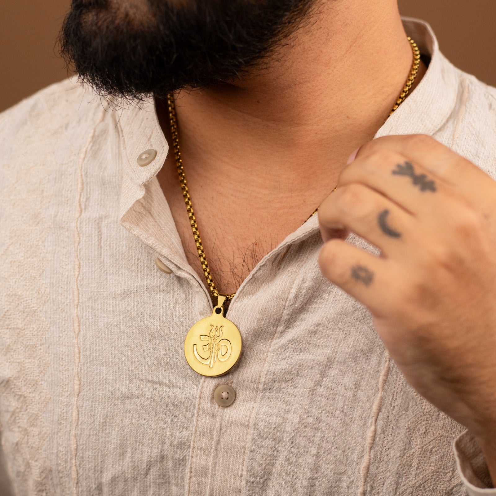 Sacred Lock Round OM Pendant