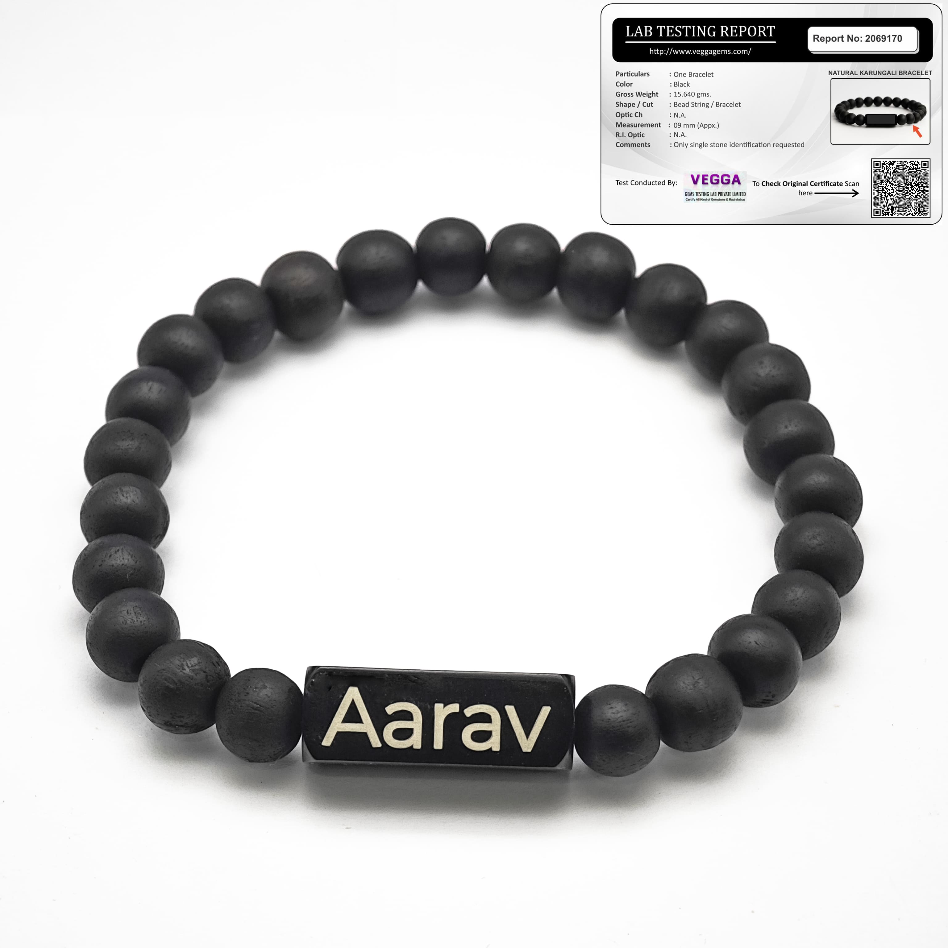 Sacred Lock Natural Karungali Bracelet for Unisex | With Lab Tested Certificate Card