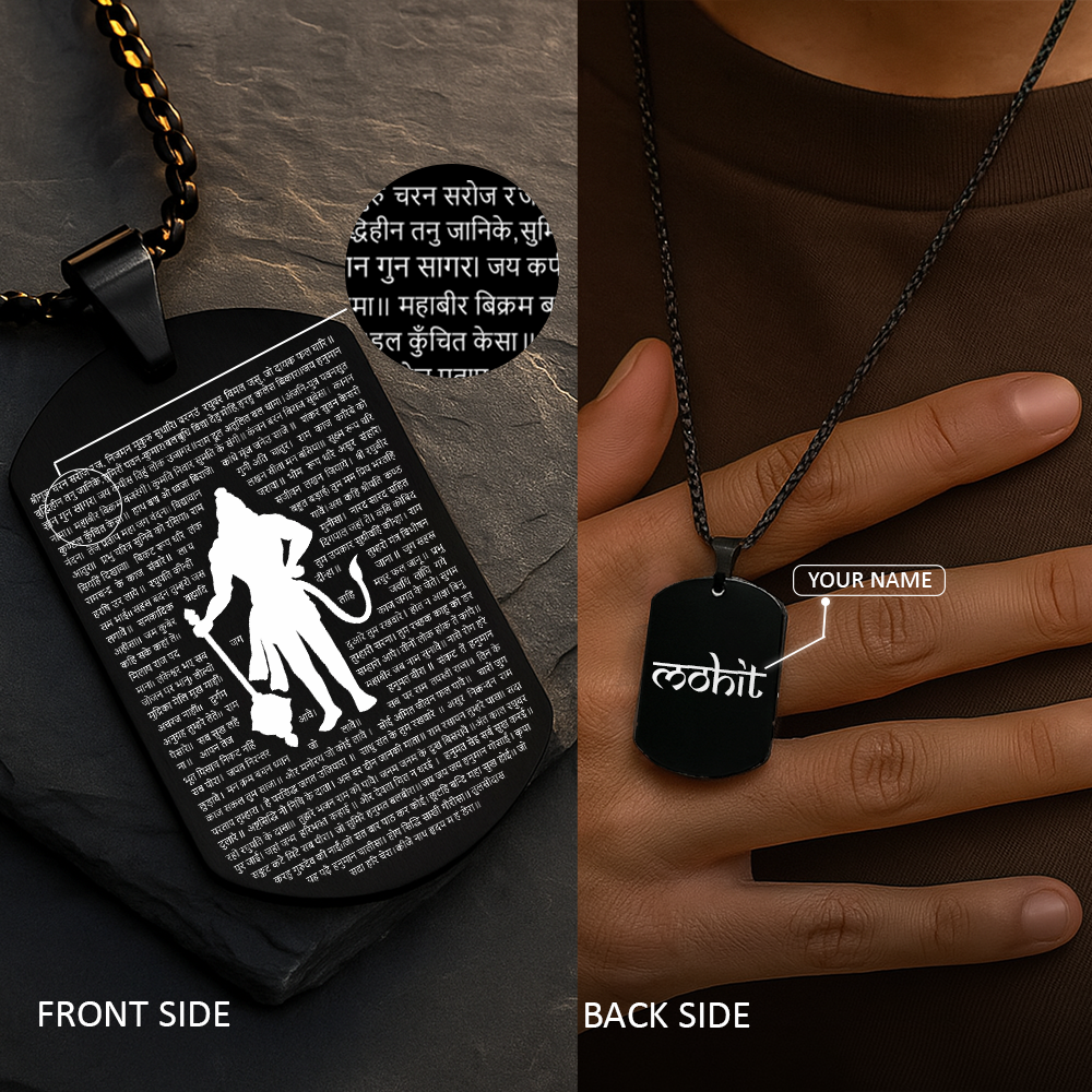 Personalized Sacred Hanuman Chalisa MicroCarved Locket